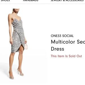 ONE33 Social Women's Silver Sequin Lace-up Back Dress Size 2 with tags